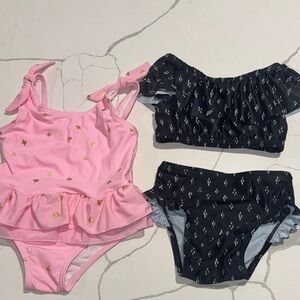 Two Toddler Girls Baby Swim Bathing Suits